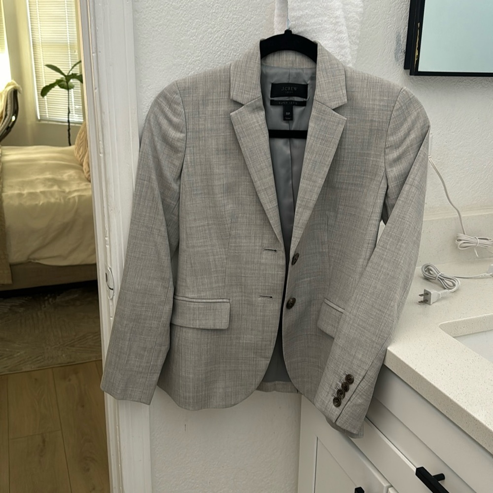 J.Crew 00P Grey super 120’s 100% Wool Blazer